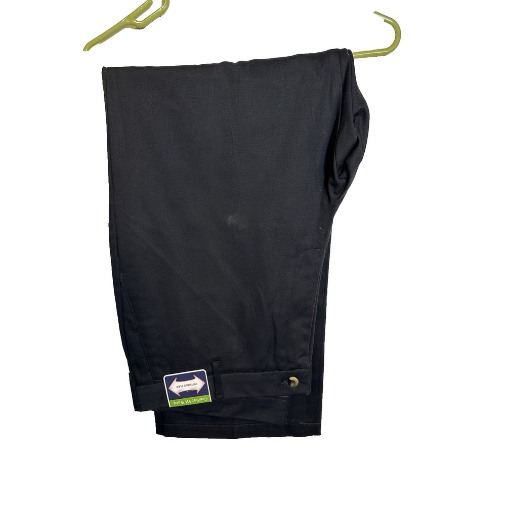 wrangler mens navy blue flat‎ front work pants classic fit size 38X30
